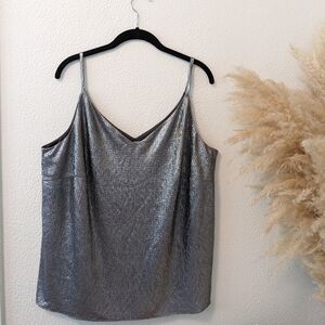 NWT Loft Shimmery Silver Top